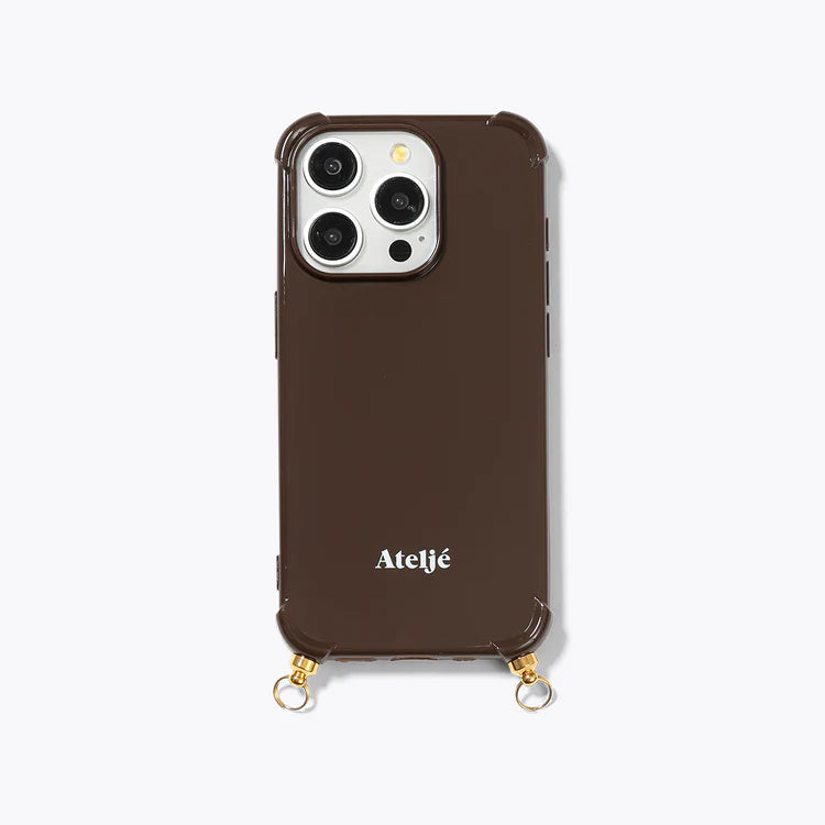 ATELJÉ  Dark brown recycled iPhone case - no cord