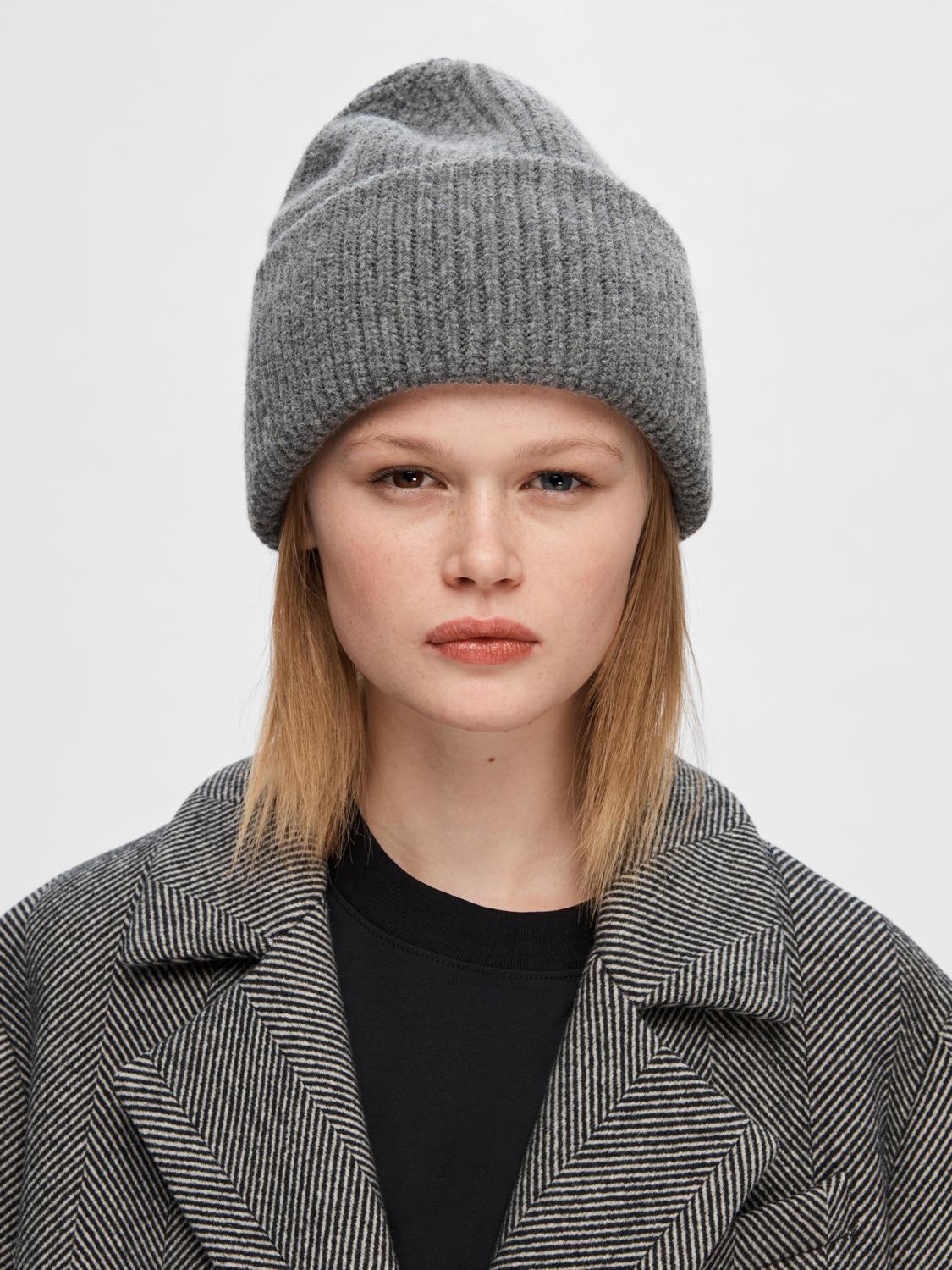 Selected Feme "Mary" Knit Beanie grau