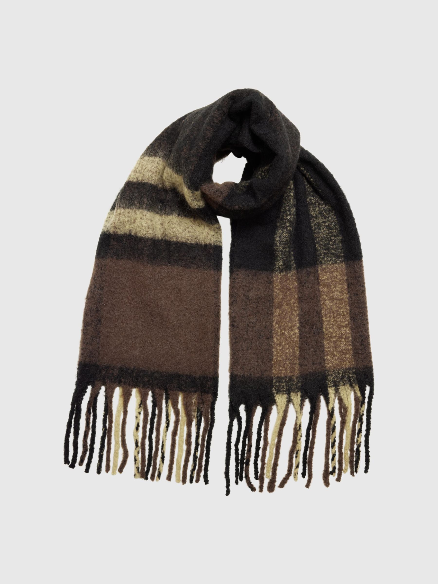 Selected Femme "Tally" New Check Scarf coffee Bean